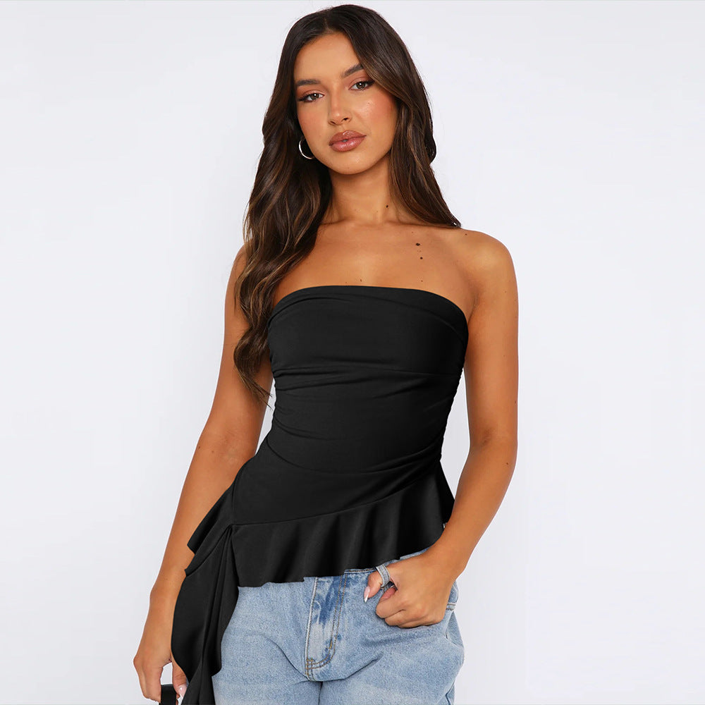 Y2K Slim Fit Fringe Crop Top for Women