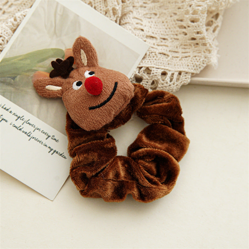 Cute Christmas Theme Plush Soft Hair Tie