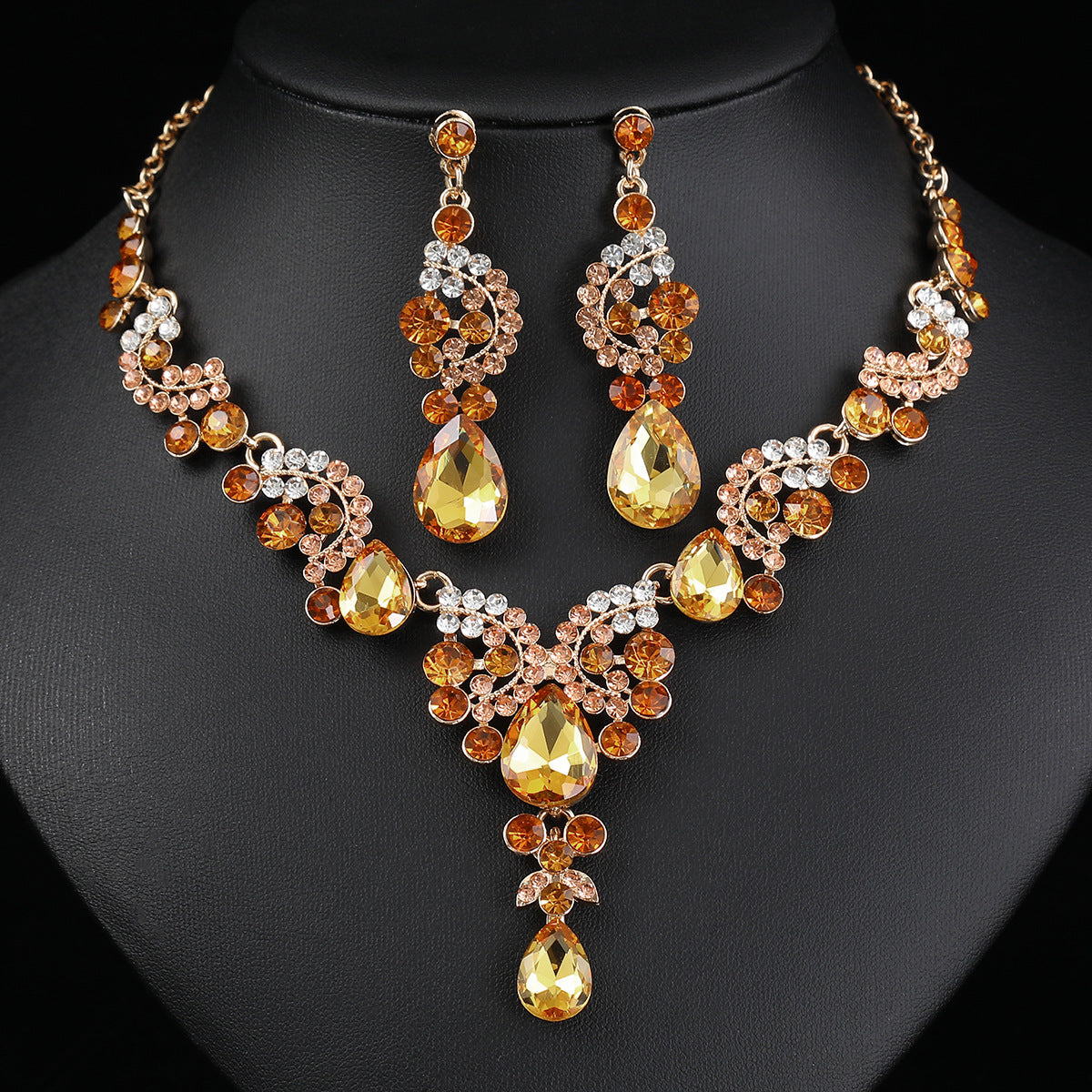 Elegant 3-Piece Necklace and Earring Set for Bride