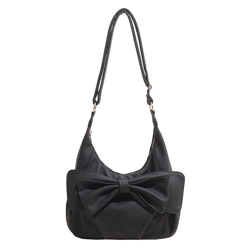 Fashionable Bow Decorated Shoulder Bag Stylish PU Crossbody Bag
