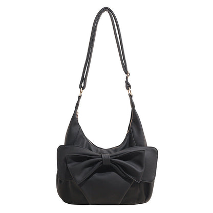 Fashionable Bow Decorated Shoulder Bag Stylish PU Crossbody Bag