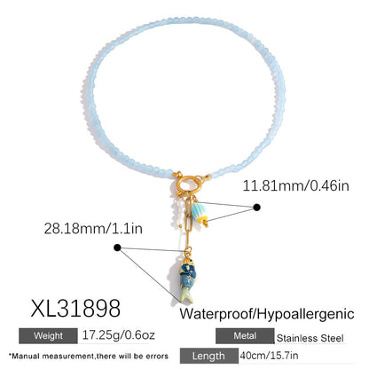 Floral Sun Pendant Stainless Steel Necklace Trendy Casual Choker