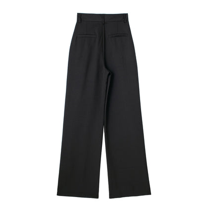 Casual High Waisted Pleated Loose Dress Pants