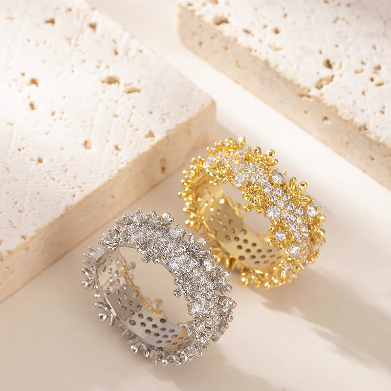 Fashion Adjustable Open Ring With Sparkling Stars