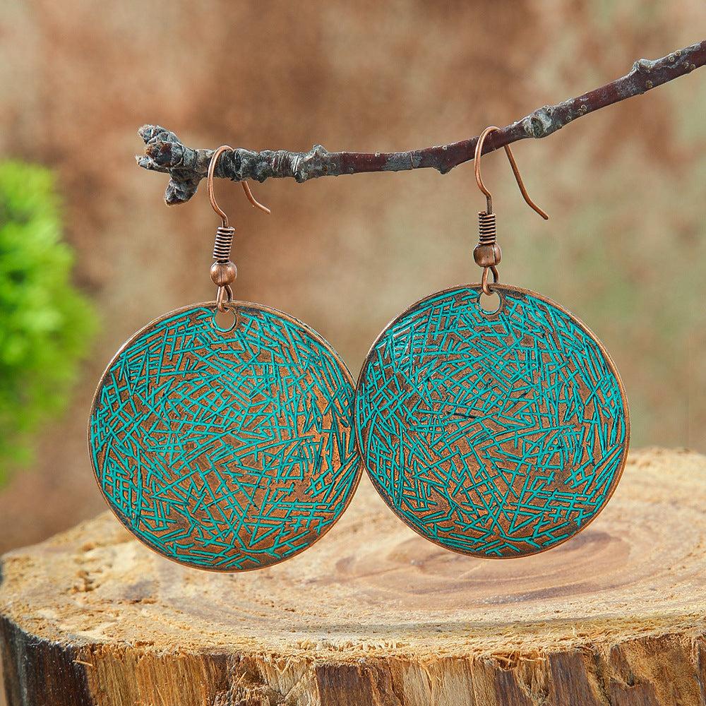 Bohemian Leaf Drop Earrings Vintage Alloy Jewelry