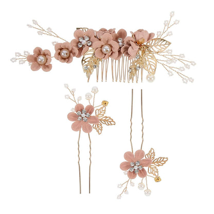Bridal Floral Hair Accessories Forest Style Blue Flower Hairpin Wedding Hairpiece