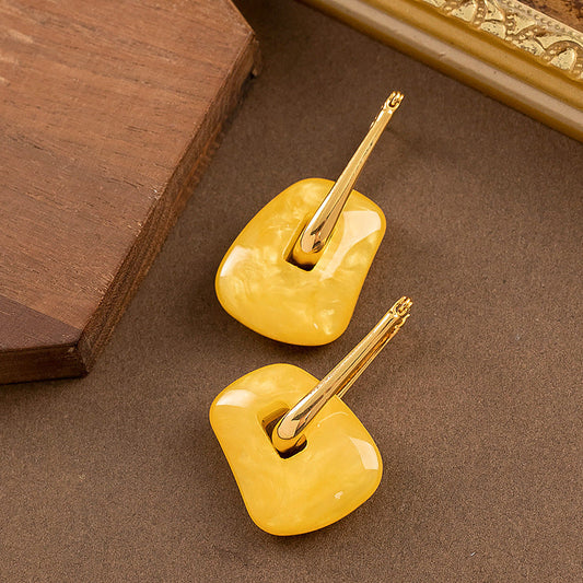 Elegant Geometric Wax-Resin Earrings For Women