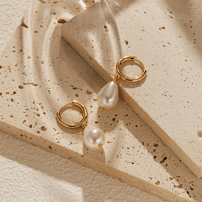 Vintage Shell Beads Drop Earrings