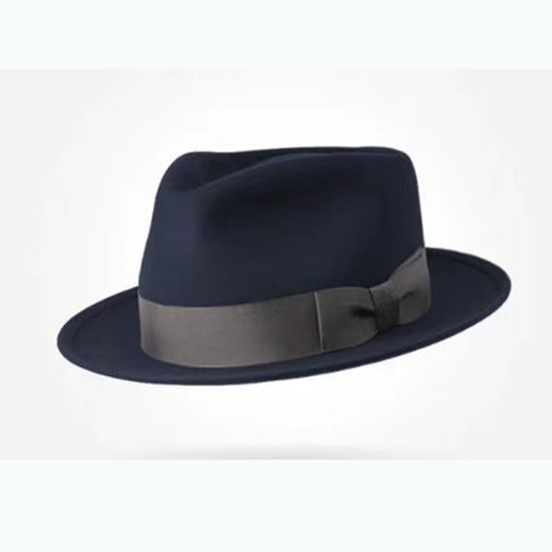 Classic Wool Felt Fedora Hat for Autumn and Winter