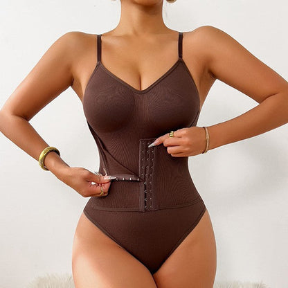 Enhanced Shaping Bodysuit With Double Layer And Adjustable Closure
