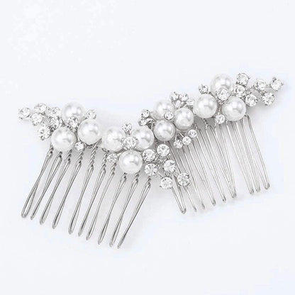 Gold And Silver Floral Hair Combs Set For Weddings