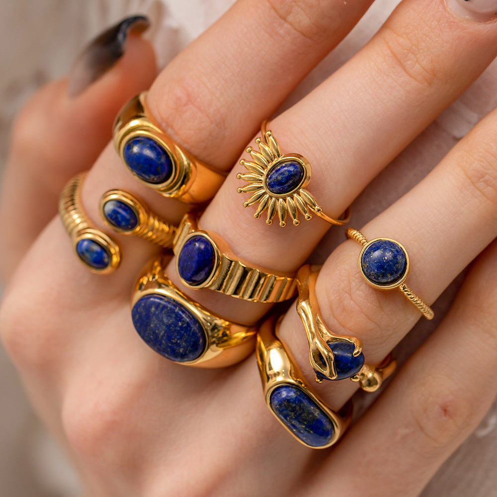 Vintage Titanium Gemstone Ring