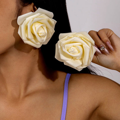 Colorful Floral Earrings With Sunflower And Rose Design