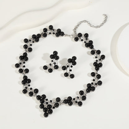 Trendy Pearl Necklace Jewelry Set for Women