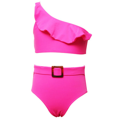 New Kids' Swimsuit Set With Floral Print And High Elasticity