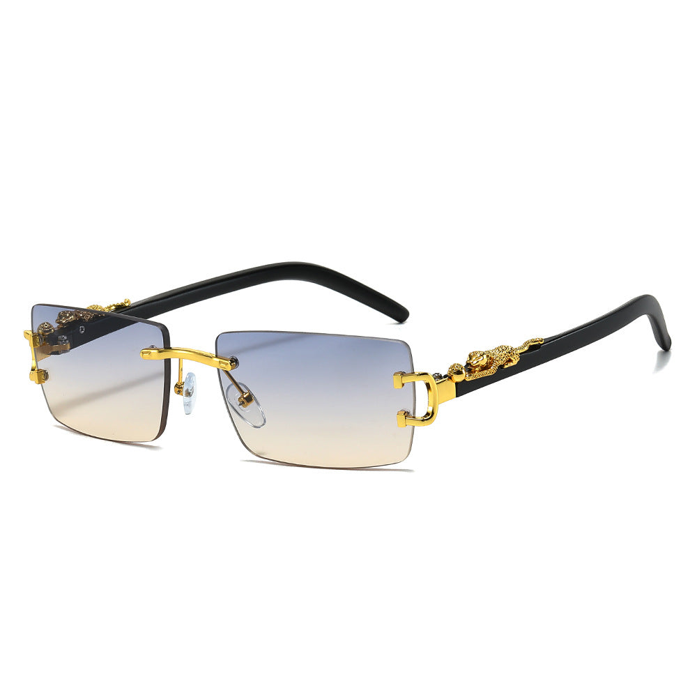 Trendy Unframed Cheetah Print Sunglasses for Men and Women
