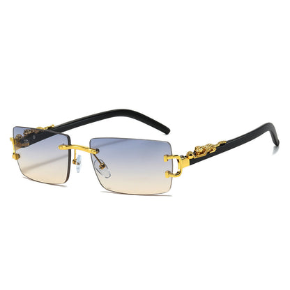 Trendy Unframed Cheetah Print Sunglasses for Men and Women