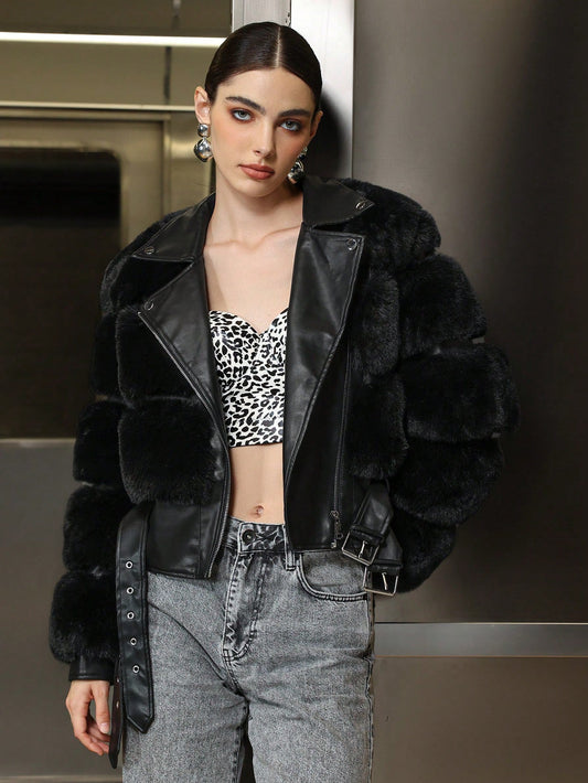 Faux Fur Long Coat for Women Stylish Casual Winter Jacket