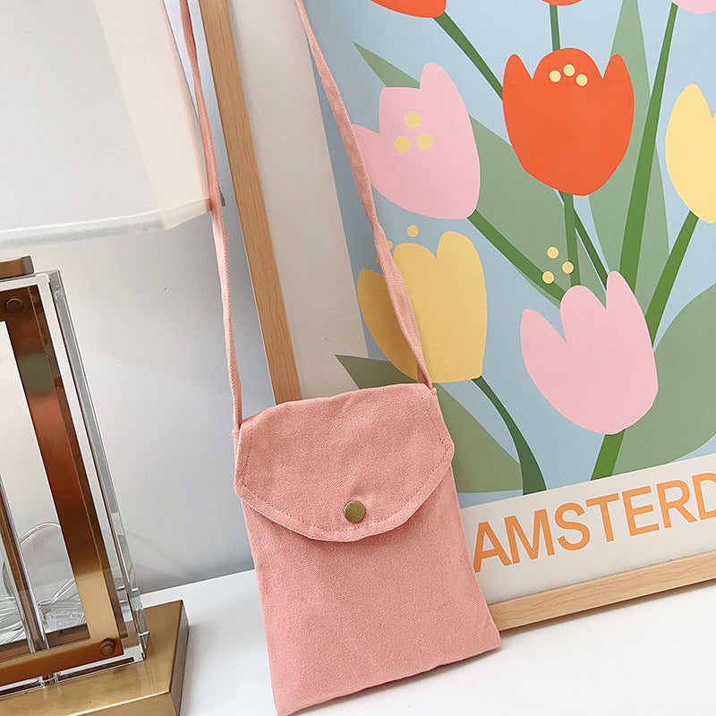 Mini Crossbody Bag for Women Pastel Canvas Casual