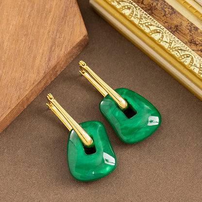 Elegant Geometric Wax-Resin Earrings For Women