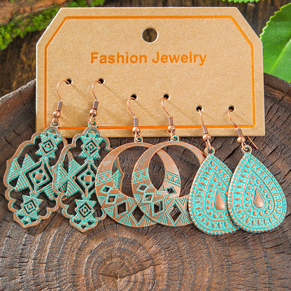 Bohemian Vintage Leaf Earrings Set Stylish Accessories