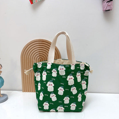 Trendy Waterproof Lunch Bag with Drawstring Closure