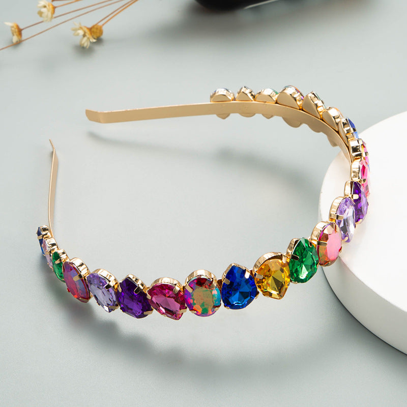 Colorful Rhinestone Metal Headband Fashion Accessory for Women