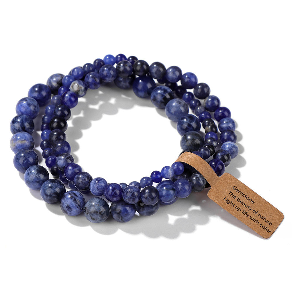 3Pcs Simple Stretch Beaded Bracelet Set