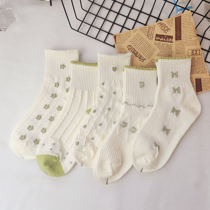 Rufia - Cute Floral Crew Socks