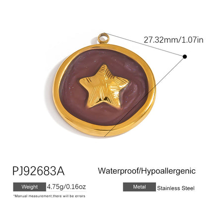 Heart Flower Pendant Accessories 18K Gold Plated Stainless Steel Jewelry