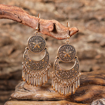 Trendy Floral Tassel Earrings For Women