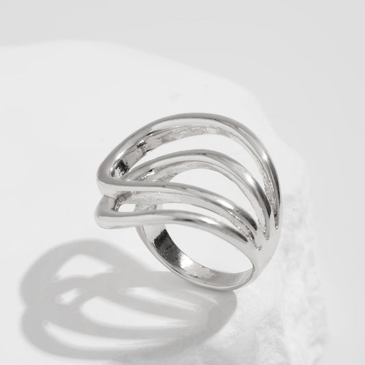 Geometric Alloy Bangles Set - Minimalist Spring Bracelets