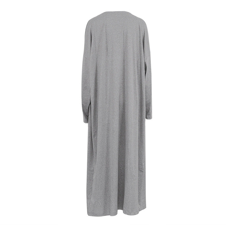 2 Pcs Casual Long Cardigan Tank Dress Set