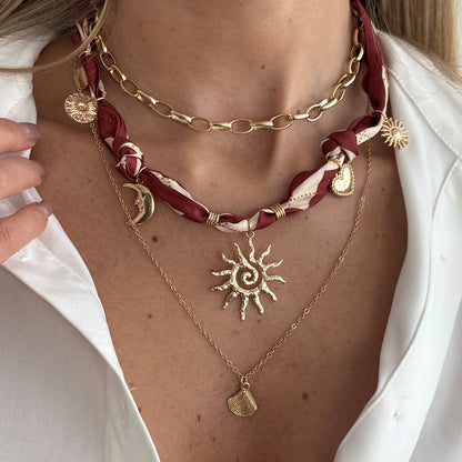 Starfish Shell Pendant Necklace Creative Layered Choker Chain For Women
