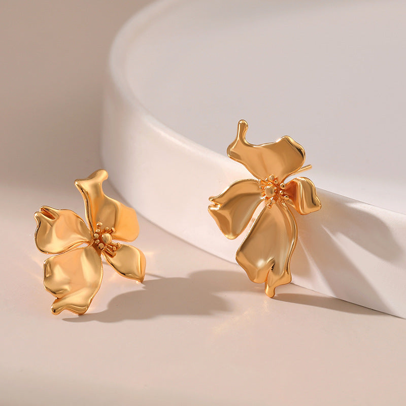 Elegant Irregular Flower Stud Earrings