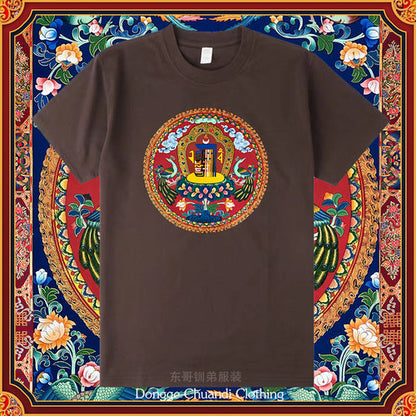 Ten Free Charms Wheel Short Sleeved Men'S/Women'S New Sportswear, Half Sleeved High-End Pure Cotton Couple T-Shirt