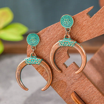 Trendy Geometric Alloy Earrings Set Vintage Bohemian Style