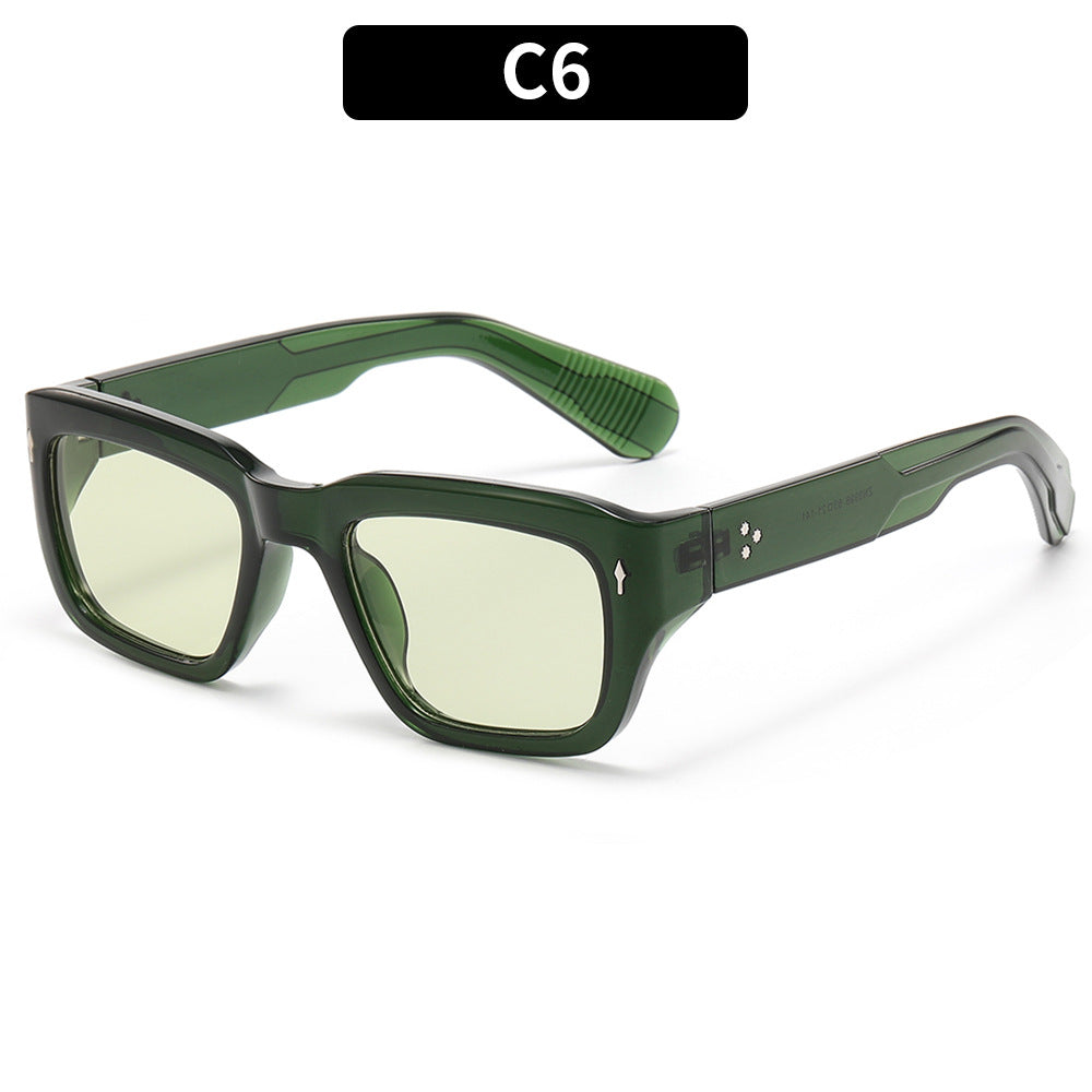 Retro Square Hip-Hop Sunglasses Fashionable Outdoor UV400 Protection
