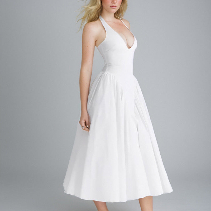 V-Neck Sleeveless Maxi Dress Elegant Casual Polyester