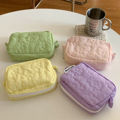 Colorful Makeup Bag Cute Storage Pouch Mini Quilted Floral Clutch
