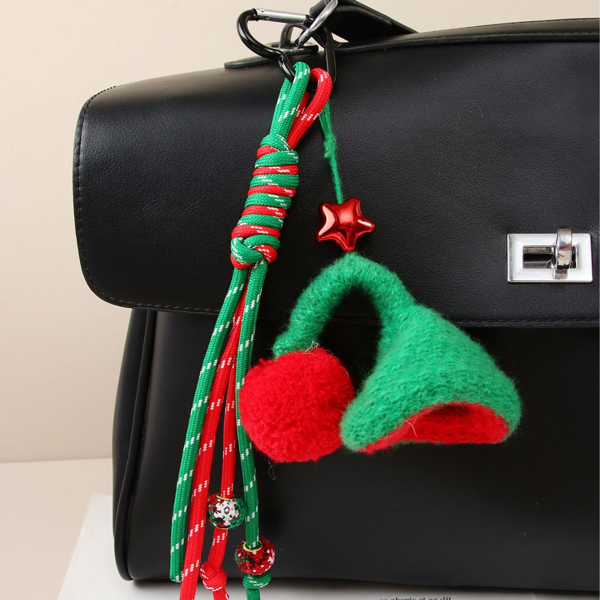 Creative Knit Beanie Christmas Theme Bag Charm