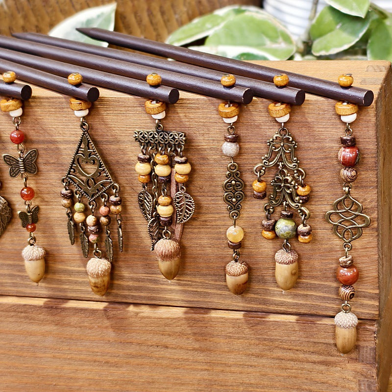 Vintage Leaf Hairpin Handmade Alloy Hair Accessories