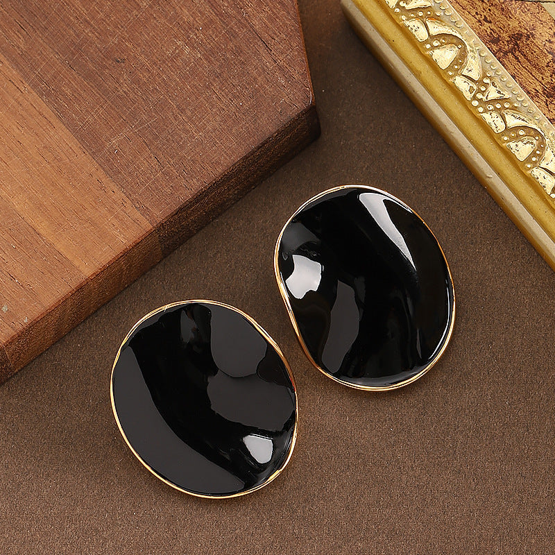 French Style Elegant Irregular Wave Drop Earrings High-End Aesthetic