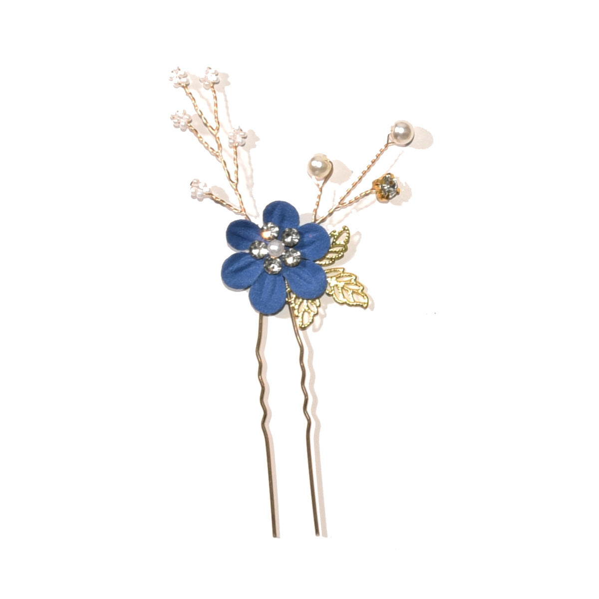 Bridal Floral Hair Accessories Forest Style Blue Flower Hairpin Wedding Hairpiece
