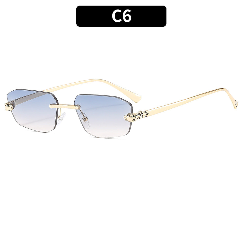 Trendy Fashion Frameless Leopard Sunglasses for Men and Women