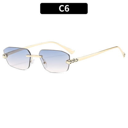 Trendy Fashion Frameless Leopard Sunglasses for Men and Women