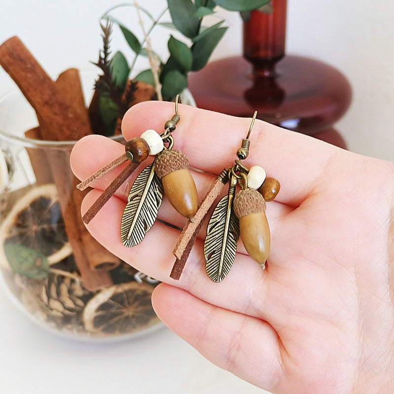 Bohemian Feather Tassel Earrings Vintage Tribal Style