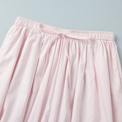 Simple Solid Color Elastic Waist Harem Pants