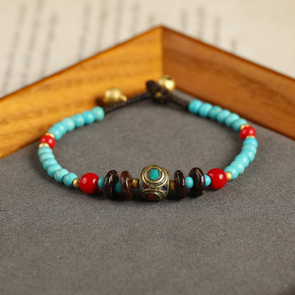 New Tibetan Ethnic Wind Bracelet Retro Simple Personality Nepal Pearl Series Woven Bracelet.