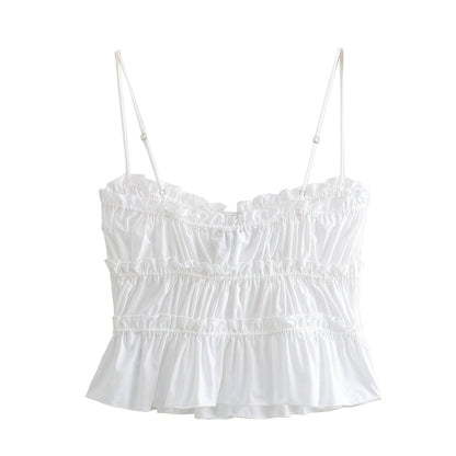 Simple Bowknot Spaghetti Strap Crop Top